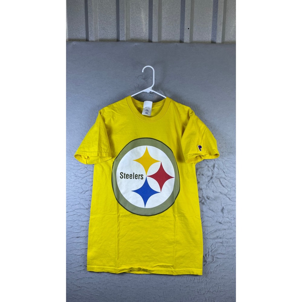 Pro Player Pittsburgh Steelers T-Shirt Mens L Yellow Excellent Vintage USA Made